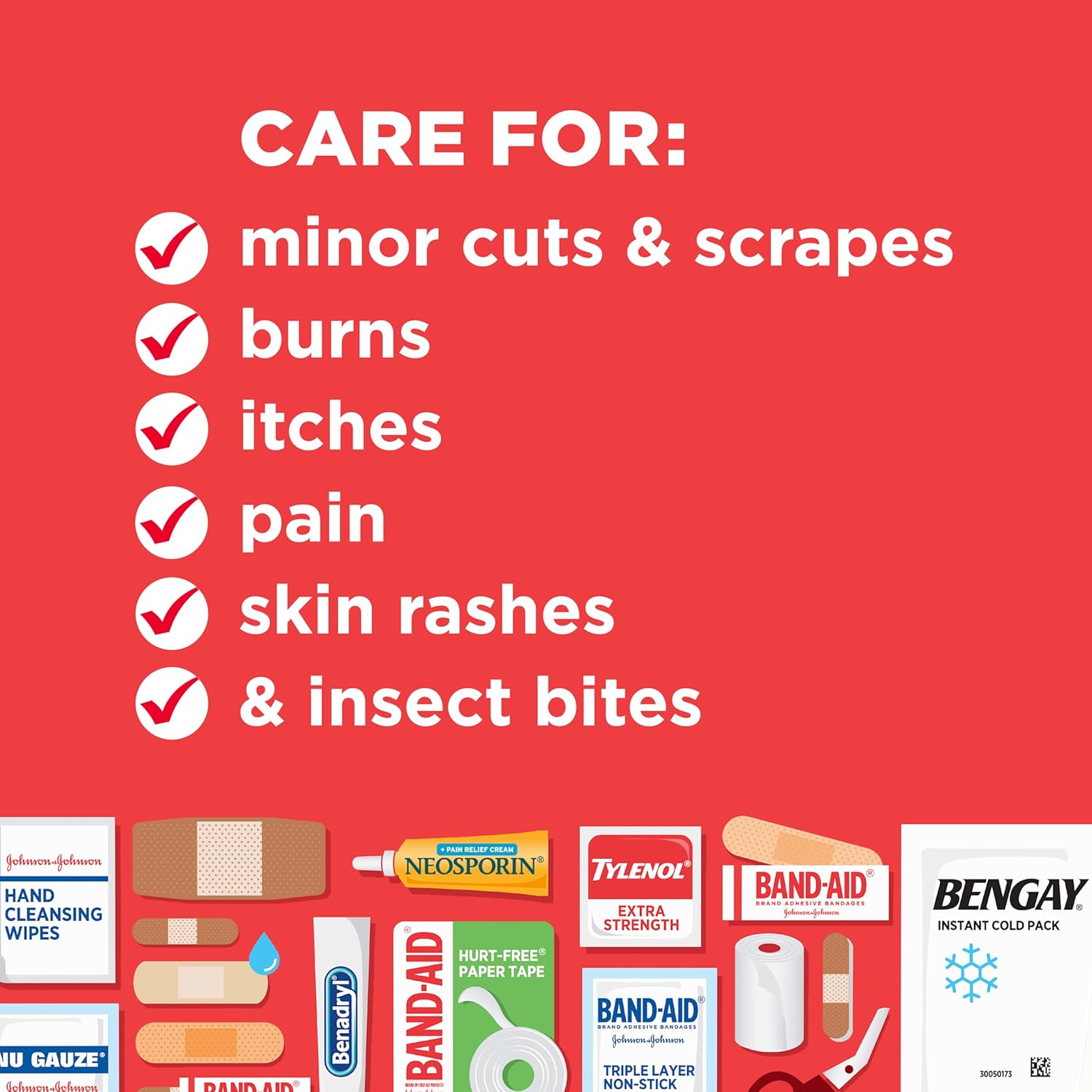 BAND-AID Brand All-Purpose Portable Compact First Aid Kit for Minor Cuts, Scrapes, Burns & Aches, Wound Care Essentials for Home, Car, Dorm, Travel, Cruise, Camping & Outdoor Emergency Kit, 160 Piece - Image 6