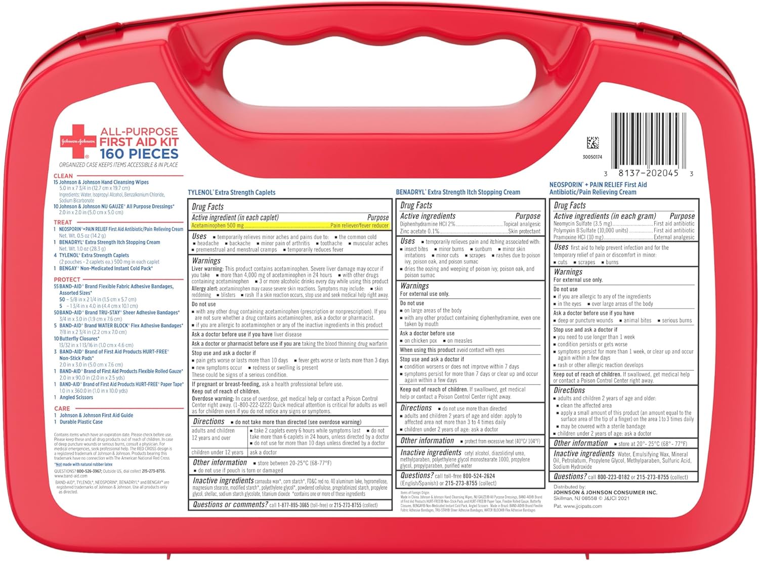 BAND-AID Brand All-Purpose Portable Compact First Aid Kit for Minor Cuts, Scrapes, Burns & Aches, Wound Care Essentials for Home, Car, Dorm, Travel, Cruise, Camping & Outdoor Emergency Kit, 160 Piece - Image 9