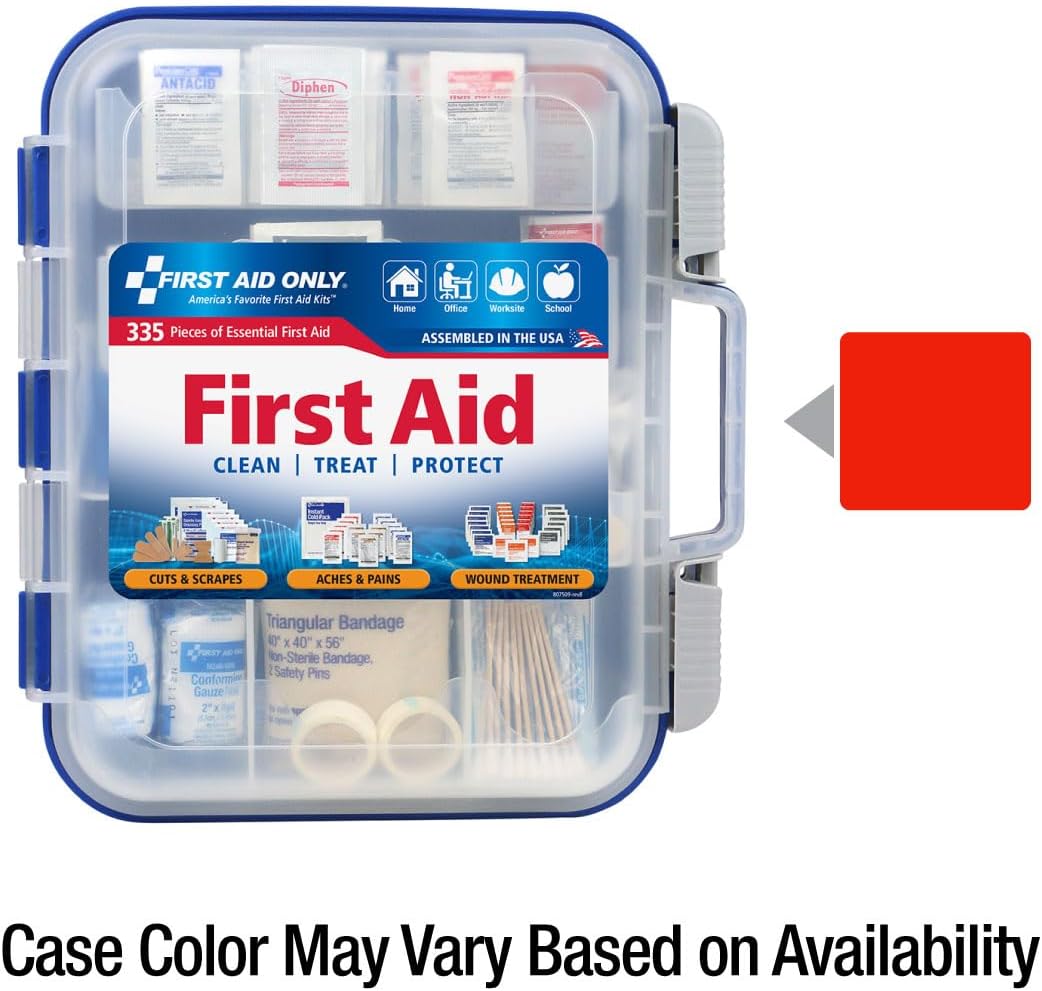 First Aid Only 91247 OSHA-Compliant First Aid Kit, All-Purpose 100-Person Emergency First Aid Kit for Business, Worksite, Home, and Car, 335 Pieces, Multicolored - Image 2