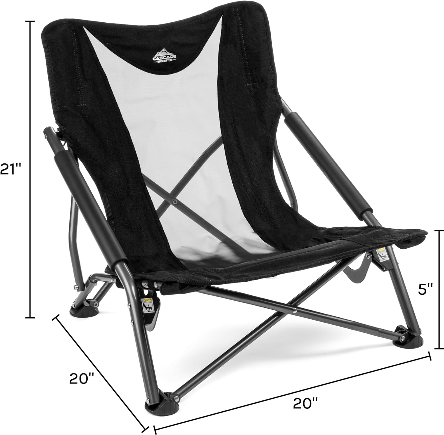 Cascade Mountain Tech Folding Camp Chair for Camping, Beach, Picnic, Barbqeues, Sporting Events with Carry Bag - Image 3