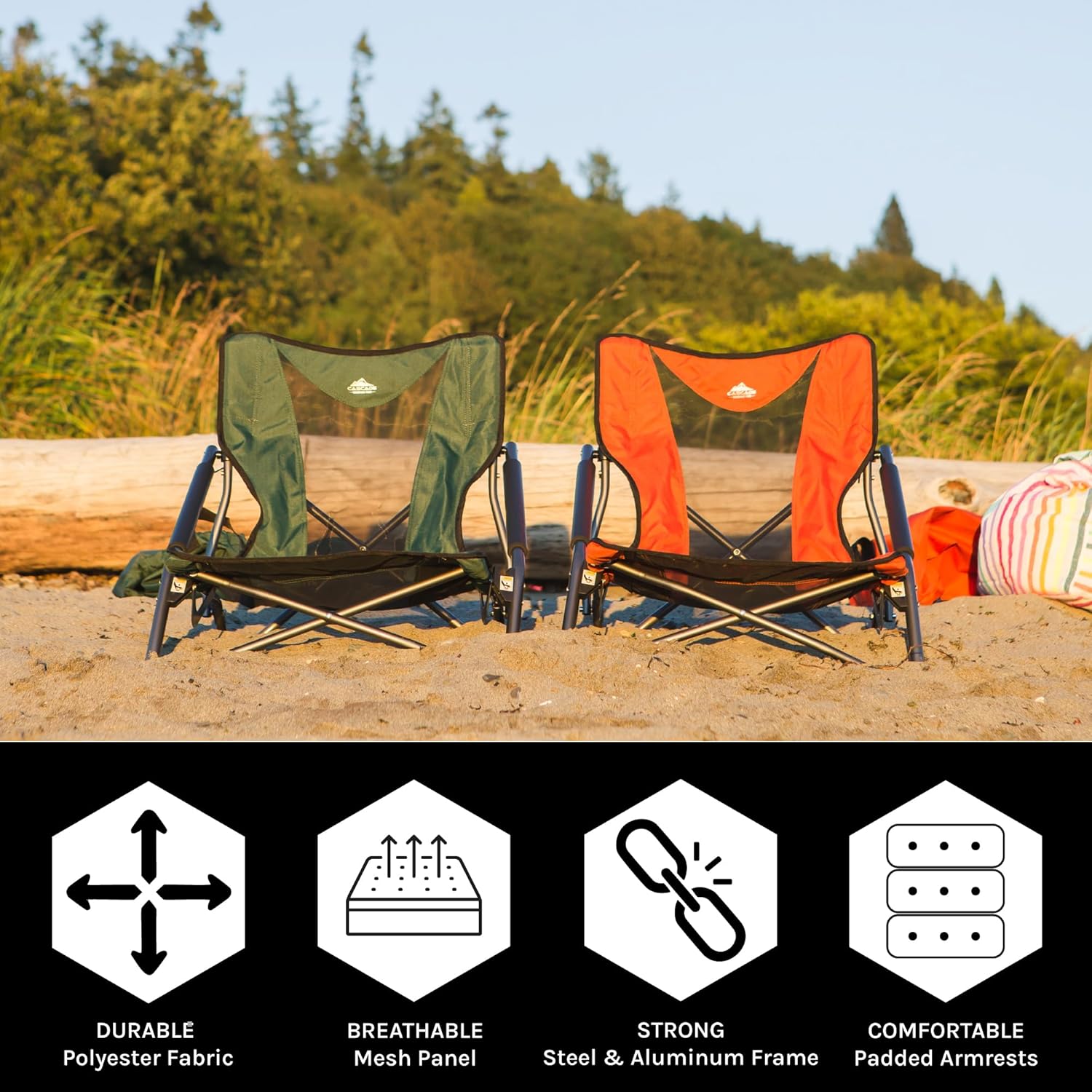 Cascade Mountain Tech Folding Camp Chair for Camping, Beach, Picnic, Barbqeues, Sporting Events with Carry Bag - Image 4