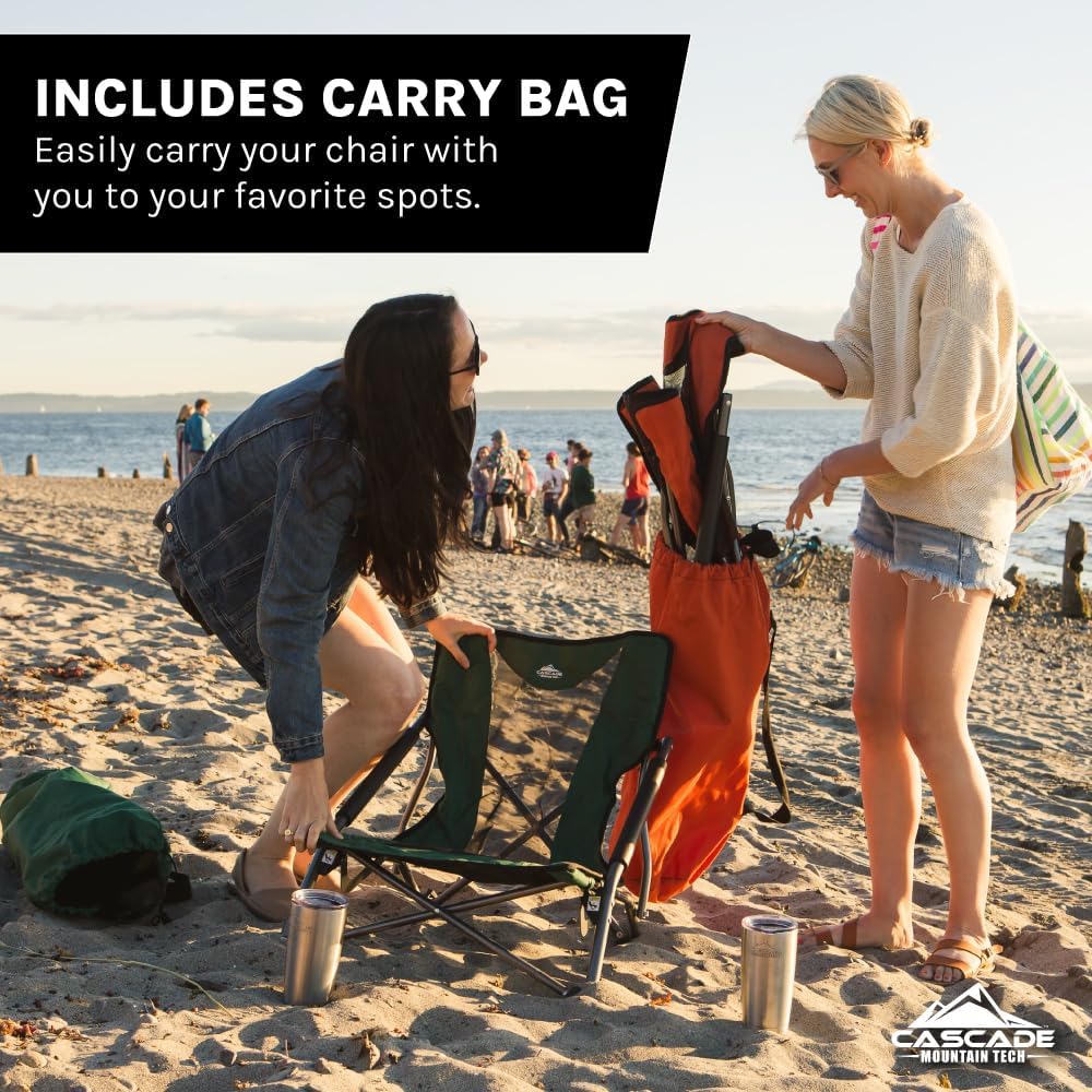 Cascade Mountain Tech Folding Camp Chair for Camping, Beach, Picnic, Barbqeues, Sporting Events with Carry Bag - Image 6